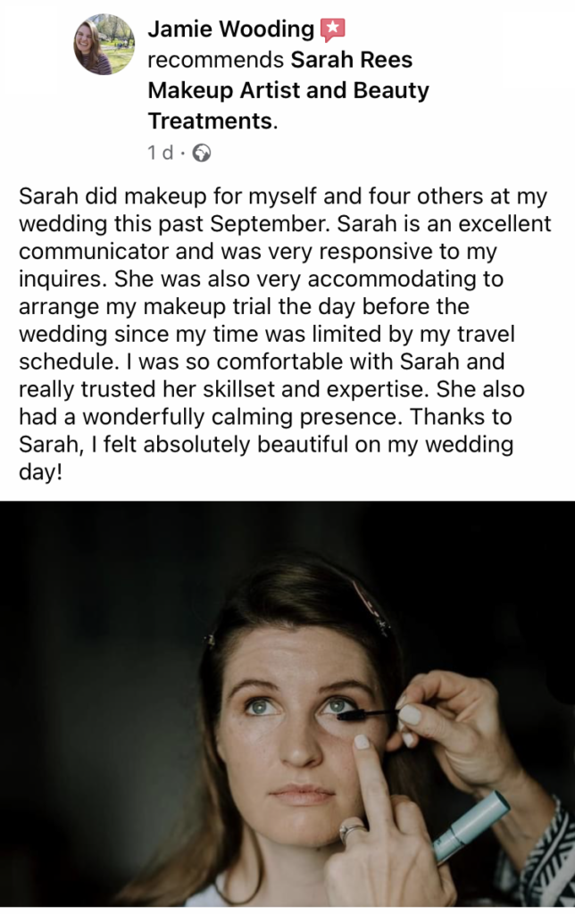 Sarah Rees Makeup Artist in France - bride testimonial 1